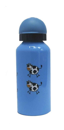 Botella D/aluminio 0.4l Azul C/tapa D/plastico Vaca Prinz