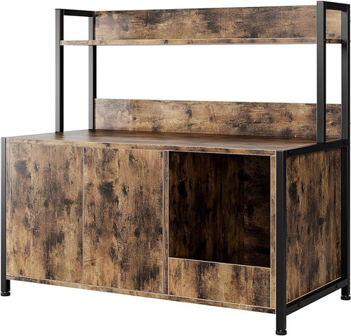 Gabinete De Almacenamiento Para Gatos, Color Madera De Tigre Heaimo Color Madera De Tigre