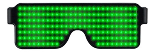 Gafas Led Recargables Usb Luminosas Moda Fiesta Verde