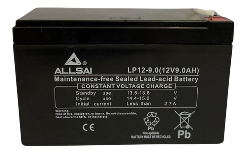Batería Agm Lp12-9.0 Allsai Garantía 1 Año