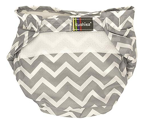 Pañal Único Para Bebés Kushies, Gris Con Chevron