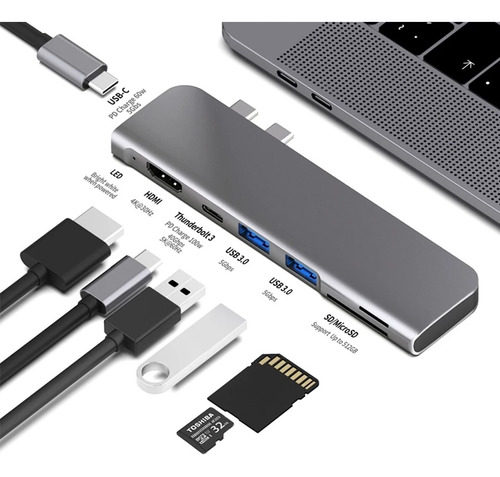 Adaptador Multipuerto 7 In 1 Macbook Pro Y Air