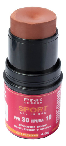 Pink Cheeks Maquiagem Esportiva Blush 3 em 1 Com Proteção Solar Soft Peach