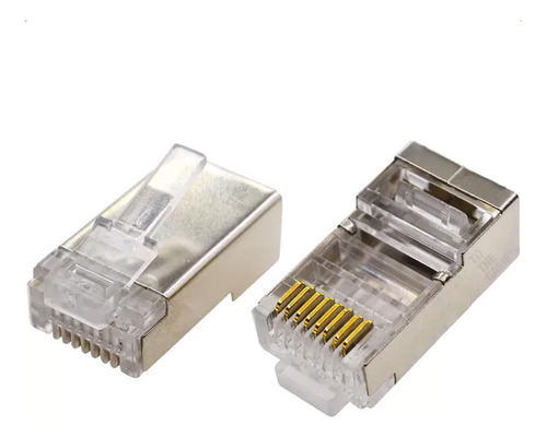 Fichas Rj45 Metalicas Cat 5e Utp Crimpeables X100 Unidades