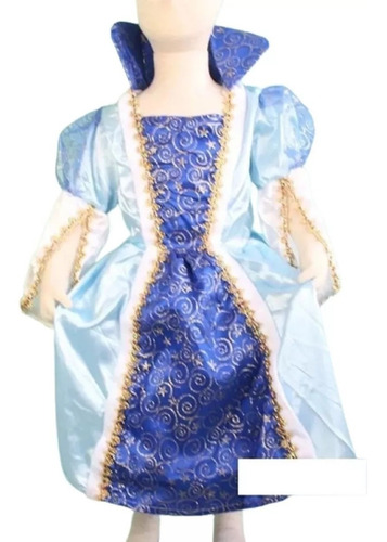 Fantasia Infantil Princesa  Azul Luxo Cinderela