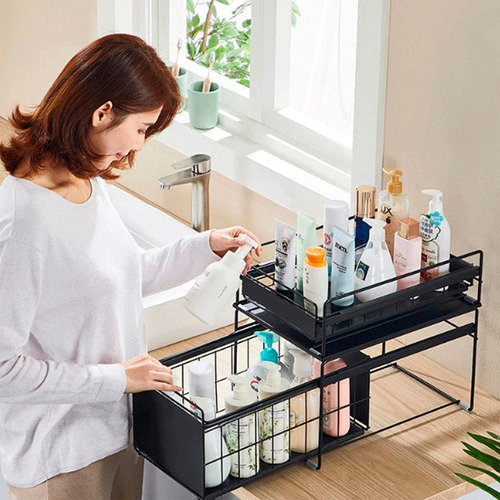 Organizador Desplegable Metálico 2 Niveles Para Hogar - Cs.