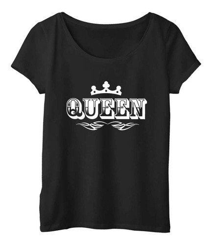 Remera Mujer  Color King Queen Rey Reina Corona M1