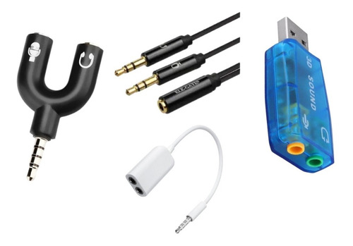 Pack Conectores Audio Adp U Cable Mic Audif Tarjeta 5.1 Usb