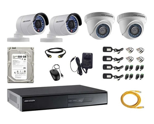 Kit 4 Cámaras Hikvision Hd