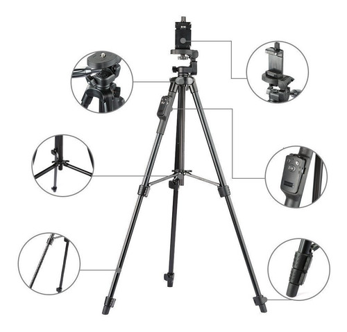 Imagen 5 de 6 de Trípode Soporte 1,25m Celular Camara Control Inalambrico