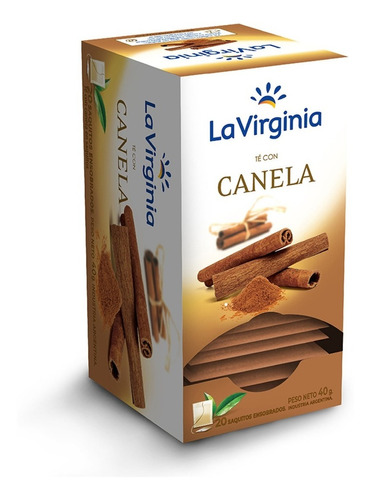 Té La Virginia Con Canela X 20 Saquitos Pack 3 Cajas