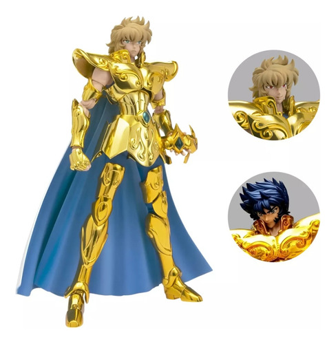Figura Caballeros Del Zodiaco Aiolia De Leo Con Cabeza Ikki.