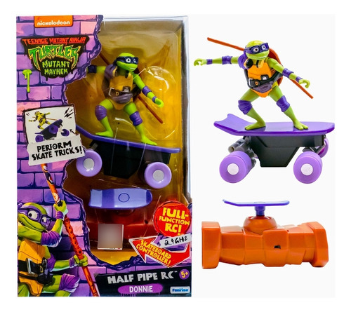 Patinador Donnie Teenage Mutant Tortuga Ninja Half Pipe Rc