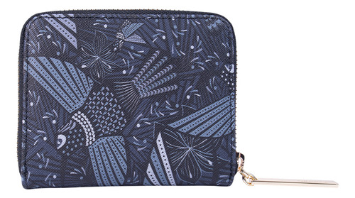 Cartera Chica Saffiano Pineda Covalin Diseño Colibrí Negro/rosa