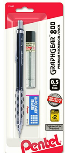 Pentel Graphgear 800 Portaminas, 1 Lápiz, Plomo Y Borrador,