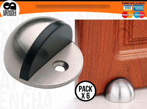 Imagen 6 de 6 de Tope Para Puerta De Piso Cromo Mate