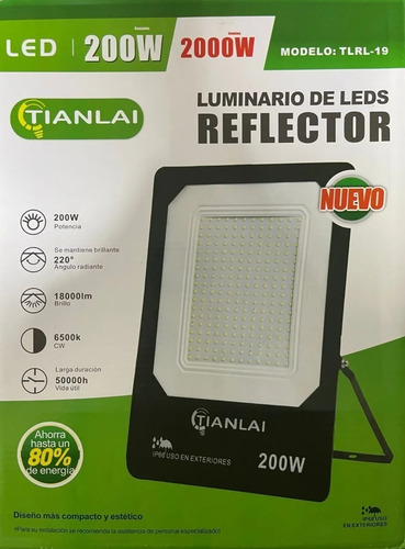Imagen 9 de 9 de Reflector Led 200w Alta Potencia Exteriores Ultra Delgado