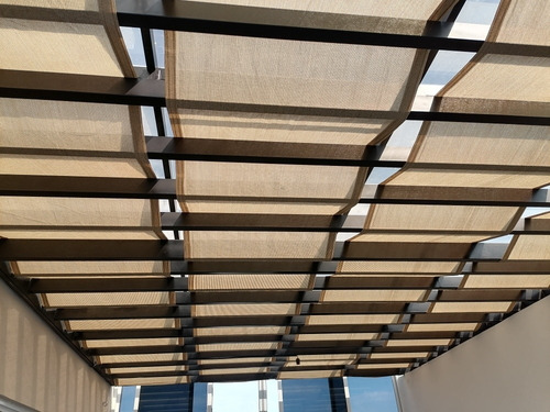 Malla Sombra Al 90% 2 Tiras 4x.50mt Color Beige Beige