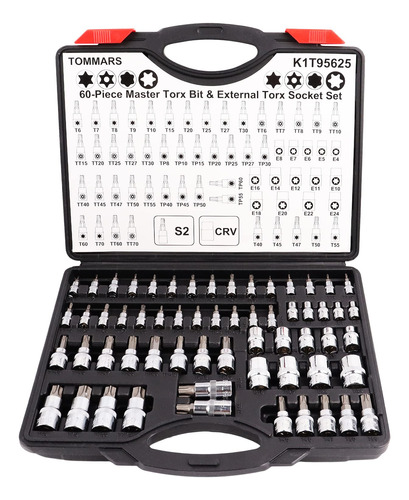 Tommars Juego De 60 Piezas De Llaves Torx Master Y Llaves To