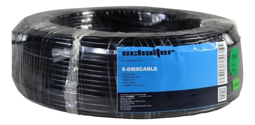 Rollo De Cable Señal Dmx Calibre 2x24 Color Negro 100 Mts
