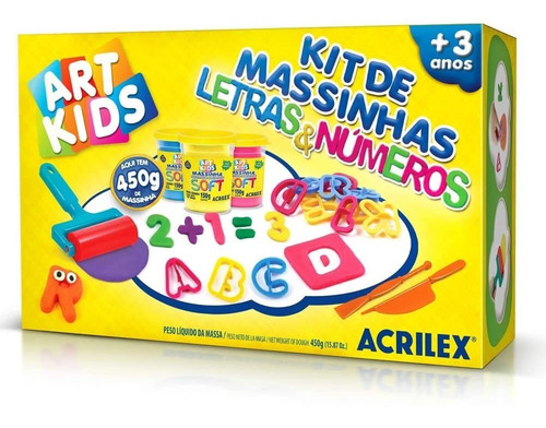Imagem 1 de 1 de Kit De Massinhas Acrilex Art Kids Letras E Números 40046