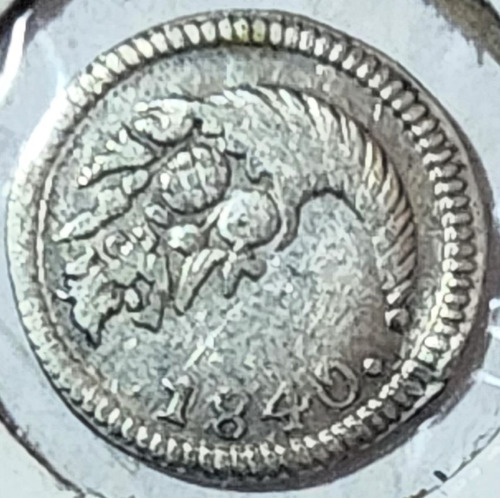Moneda Plata 1/4 Real 1840 0/0 Bogota Vf