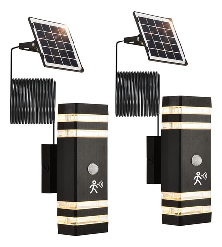 Boxcupin Paquete De 2 Luces Solares De Pared Para Exteriores