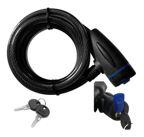 Cadena Eslinga Acero Traba Candado Biciclet 1,2mx12mm Negra