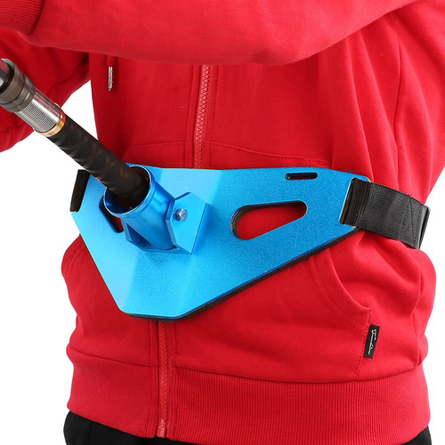 Cinturón De Pesca Ajustable Acolchado Soporte Caña Azul