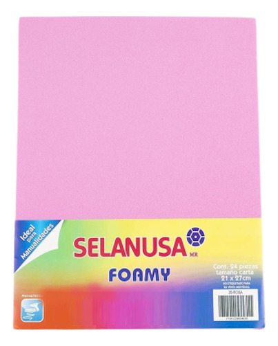 Foamy Tamaño Carta Liso 24 Pzas Manualidad Selanusa Color Rosa