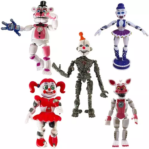 Kit 6 Bonecos Animatronics Five Nights At Freddy's Fnaf em