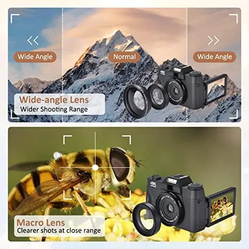 Venoal Digital Camera 4k, Camera Vlogging For Y Camera For Y