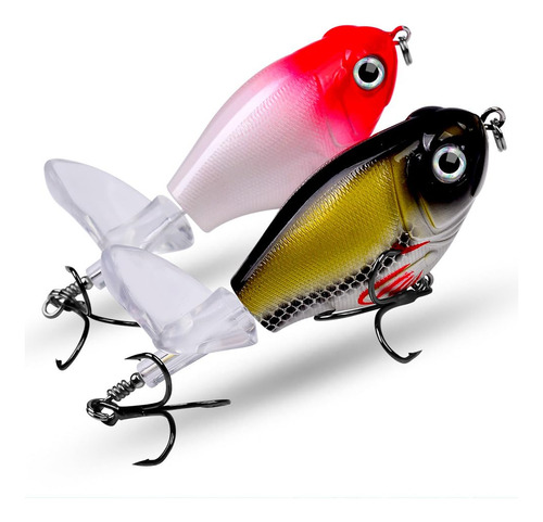 5 Señuelos De Pesca Topwater Con Ganchos Bkk, 8 Cm/11,5 G, S
