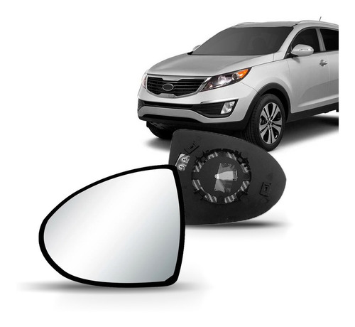 Lente Retrovisor Sportage 2011 2012 2013 Com Aquecimento