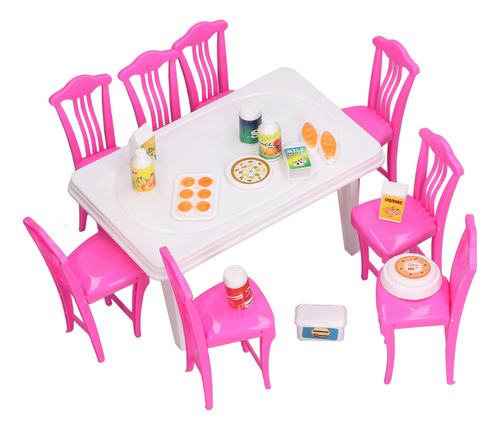 Juego De Mesa De Comedor Tipo Casa De Muñecas Para Niños Par
