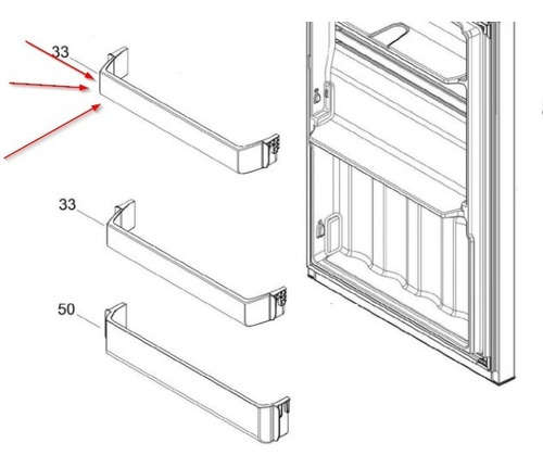 Anaquel Puerta Refrigerador Mabe Ge Original 225d6727p001