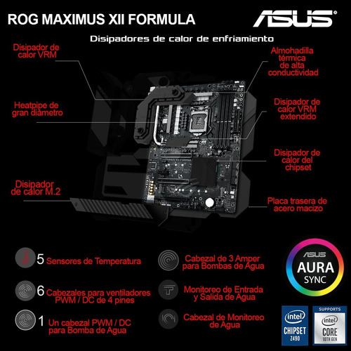 Mother Board Gamer Asus Rog Maximus Xll Formula Wifi Intel