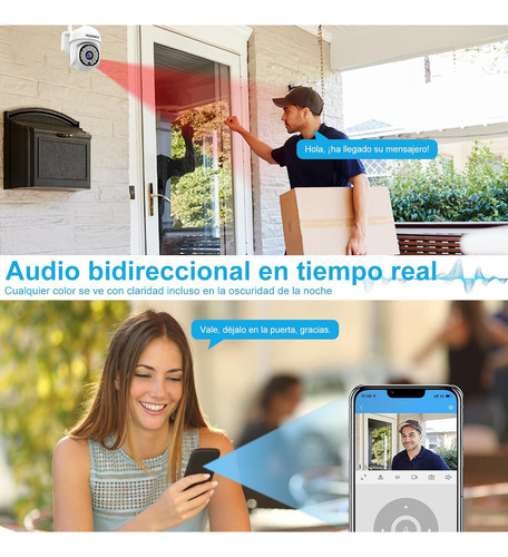 Moreka® 4pcs 2mp Cámara De Seguridad Exteriores Wifi Hd 1080p Videovigilancia Por Teléfono Móvil, Visión Nocturna, Funciones A Prueba De Agua Y Led Alarma, Wifi Doble Frecuencia, Con 26 Led