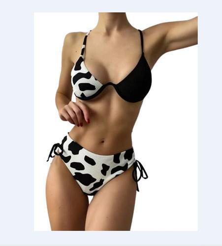 Bañador Bikini Con Aro Con Estampado De Vaca