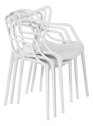 Juego Comedor Eames Mesa 120x80cm + 4 Sillas Master Pvc Color Blanco