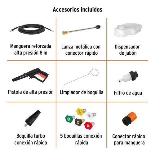 Hidrolavadora Eléctrica2000 Psi Motor Inducción 102111 Naranja