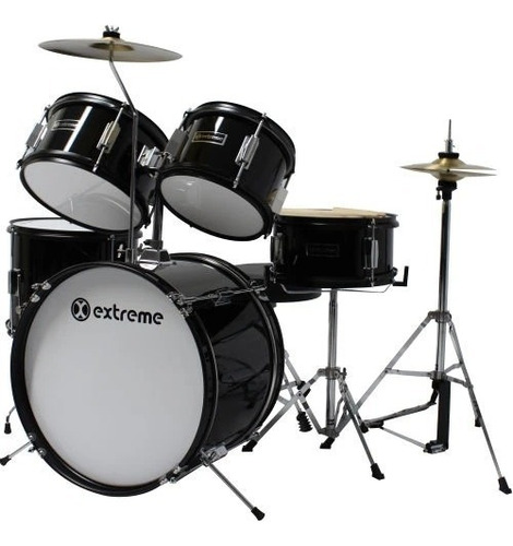 Extreme Exbt022 Bateria Junior Negra 5 Pzas. Aro Negro