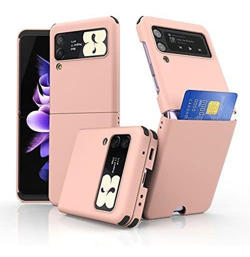 Funda Para Samsung Galaxy Z Flip 3 -rosa C/ Tarjetero