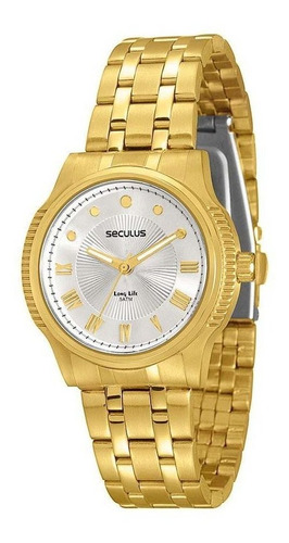 Relógio Seculus Feminino Dourado