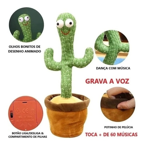 Imagem 6 de 7 de Cactos Dançante E Falante Toca Música Repete A Fala E Dança