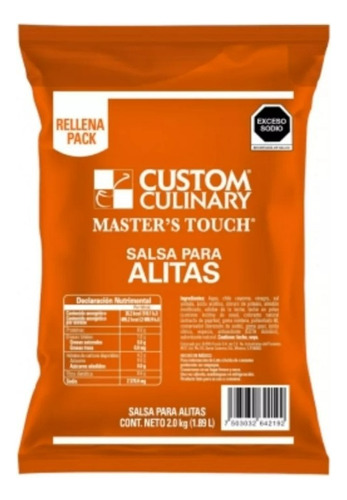 Salsa Para Alitas Bufalo 1.8lt Rellena Pack Custom Culinary 