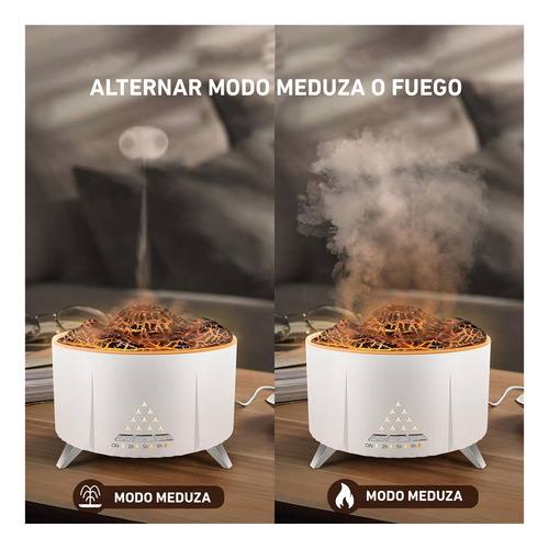 Humidificador Efecto Fuego Aromaterapia Luz Led V32 Blanco