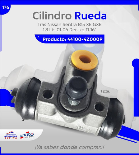 Cilindro Rueda Trasera Nissan Sentra B15 Xe Gxe 1.8 Lt 01-06