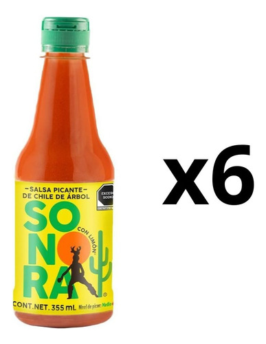 Salsa Sonora Limón 6 Piezas 355 Ml Salsa Castillo