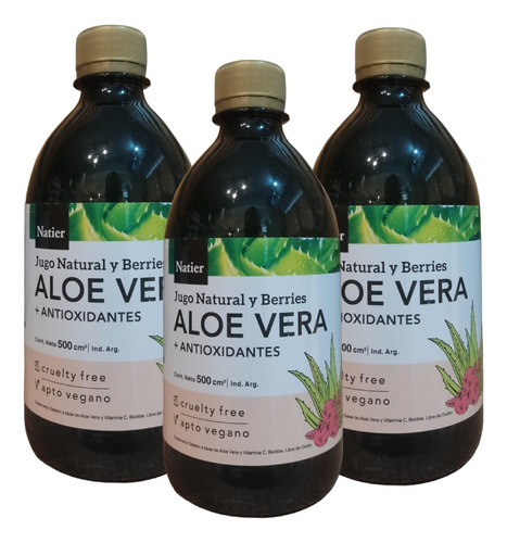 Aloe Vera Berries X3 Natier Aumenta Defensas-energía 500ml